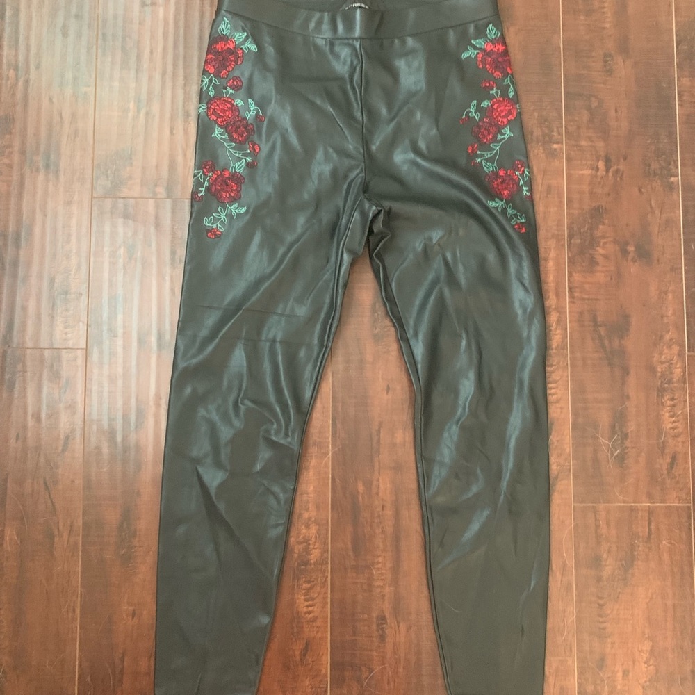 Express brand - faux leather stretch leggings